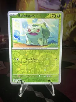 Bulbasaur 1/165 Scarlet & Violet 151 Common Pokemon TCG 2023 reverse holo - Image 1