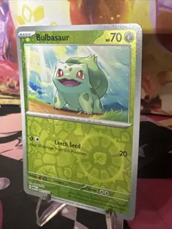 Bulbasaur 1/165 Scarlet & Violet 151 Common Pokemon TCG 2023 reverse holo - Image 2