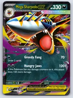 Mega Sharpedo ex 061/094 Pokemon Phantasmal Flames Holo NM/LP - Image 1