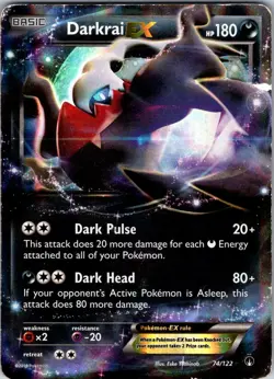 Darkrai EX 74/122 Holo EX Rare BREAKpoint Pokemon Moderately Played - Image 1