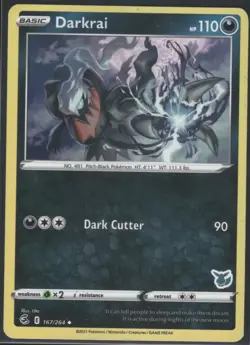 Darkrai 167/264 Uncommon Fusion Strike Pokemon Lightly Played - Image 1