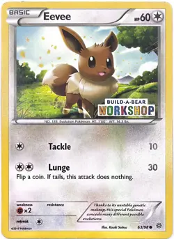 Eevee 63/98 Build a Bear Workshop Stamped Exclusive Pokemon TCG 2015 Promo LP - Image 4