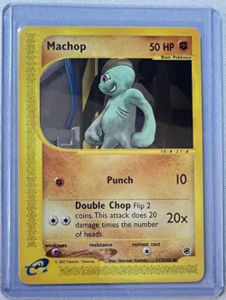 Pokemon TCG Machop 117/165 Expedition Base Set Regular 2002 LP - Image 1