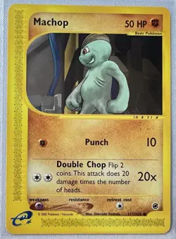 Pokemon TCG Machop 117/165 Expedition Base Set Regular 2002 LP - Image 2