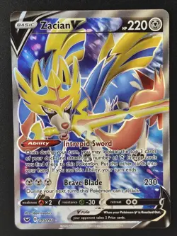 Zacian V 195/202 Sword & Shield Pokemon Holo NM - Image 1