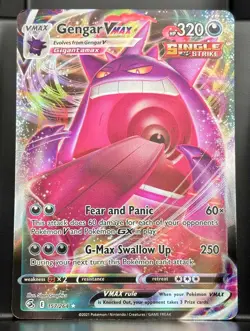 Gengar VMAX 157/264 Holo VMAX Rare Fusion Strike Pokemon Damaged - Image 1