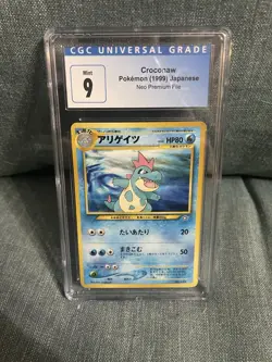Pokemon 1999 Japanese Croconaw No. 159 Neo Premium File CGC 9 Mint - Image 1