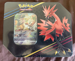 Pokemon TCG Crown Zenith Galarian Zapdos Tin Factory Sealed - Image 1