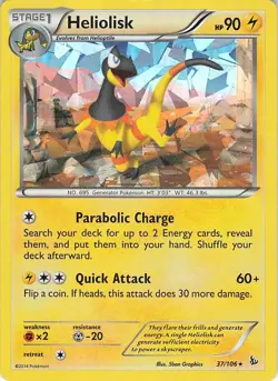 Heliolisk 37/106 Cracked Ice Holo - XY Flashfire - Pokemon Card - Image 1