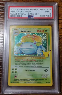 Venusaur 15/102 PSA 9 Celebrations Classic Collection Pokemon Card Graded - Image 1