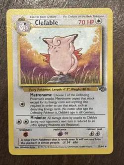 Pokemon TCG Clefable 17/64 Jungle Regular Unlimited Edition Rare LP - Image 1