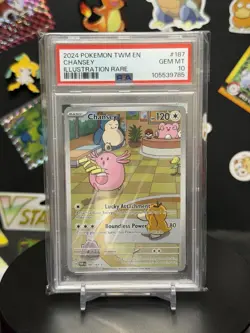 Pokemon Twilight Masquerade Chansey Illustration Rare Holo Card #187/167 PSA 10 - Image 1