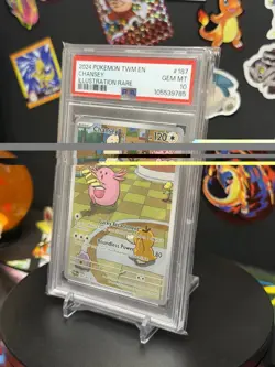 Pokemon Twilight Masquerade Chansey Illustration Rare Holo Card #187/167 PSA 10 - Image 3