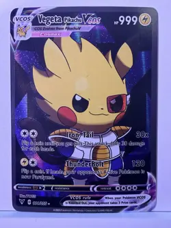 Pikachu Vegeta Pokemon Card VMAX GX EX GX ACG Holo Cosplay - Image 1