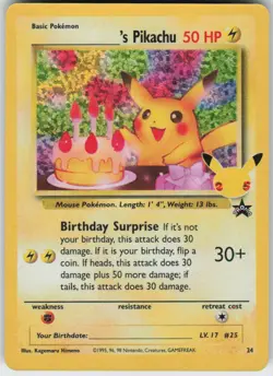 _____'S PIKACHU 24 CLASSIC COLLECTION CELEBRATIONS: CLASSIC COLLECTION HOLO NM - Image 1