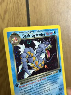 Dark Gyarados 8/82 Holo Rare Team Rocket Pokemon 1st Edition Holo “SWIRL” - Image 4