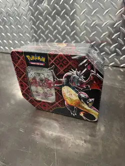 Pokemon TCG Paldean Fates Shiny Charizard EX Tin 5 Pack Factory Sealed MINT - Image 1