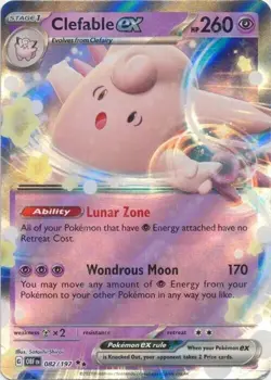 Holo Clefable ex 082/197 Double Rare Obsidian Flames Pokemon TCG MINT - Image 1