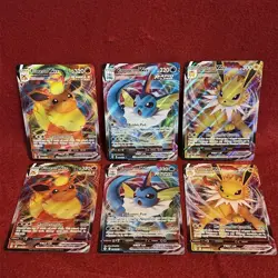 Evolution VMAX LOT of 6 Evolving Skies Flareon Vaporeon Jolteon Pokemon TCG - Image 1