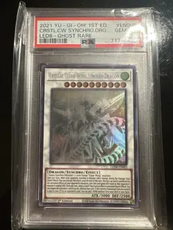 Yugioh PSA 10 Crystal Clear Wing Synchro Dragon Ghost Rare LED8-EN005 - Image 1