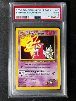 Sabrina's Slowbro Pokemon 2000 Gym Heroes 60/132 - PSA 9 - Image 1
