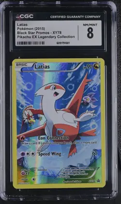 Pokemon Latias #XY78 Black Star Promo, Pikachu Ex Legendary Coll, CGC 8!!! - Image 1