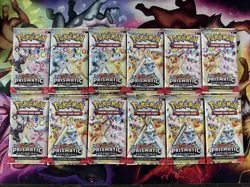 Pokemon Prismatic Evolutions Booster Pack Lot 12x Factory Sealed Packs - Image 1