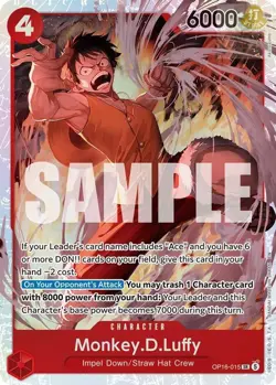 Monkey.D.Luffy OP16-015 SR The Time of Battle One Piece Foil NM/M - Image 1