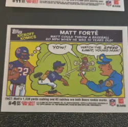 Topps 2009 Kickoff Comics NFL 3-Card Insert Lot Forte #4 Brees #11 Royal #7 - Image 1