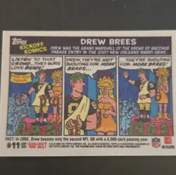 Topps 2009 Kickoff Comics NFL 3-Card Insert Lot Forte #4 Brees #11 Royal #7 - Image 2
