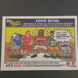 Topps 2009 Kickoff Comics NFL 3-Card Insert Lot Forte #4 Brees #11 Royal #7 - Image 3
