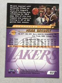 KOBE BRYANT 1999-00 Fleer Focus basketball card #62 Los Angeles Lakers NBA MAMBA - Image 2