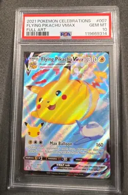 POKEMON CARD FLYING PIKACHU VMAX 7 CELEBRATIONS #007 GRADED PSA 10 GEM MINT 007 - Image 1