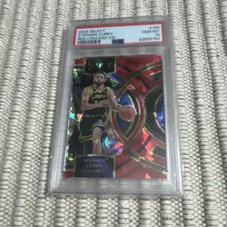 Panini 2023 Select Stephen Curry Red Cracked Ice #145 PSA 10 Warriors - Image 1