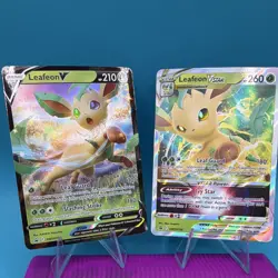Pokemon TCG Leafeon V & VSTAR Holo Promo 2-Card Lot SWSH194 & SWSH195 Both NM - Image 2