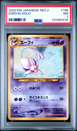 PSA 7 Espeon #196 2000 Holo Neo 2 Japanese Pokemon Card Vintage - Image 1