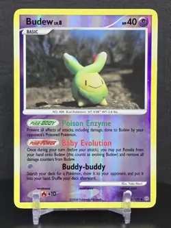 Pokemon Card TCG Budew 33/100 Uncommon Stormfront 2008 Reverse Holo Vintage - Image 5