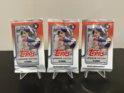 2025 Topps Update Baseball - Lot of (3) sealed Hobby Packs from a fresh box - Image 1