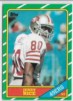 1986 Topps - Jerry Rice #161 C* on Copyright Line (RC) VG-EX Condition - Image 1