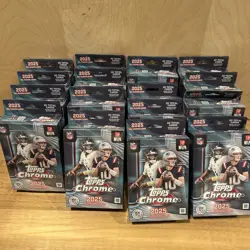 Topps Chrome Football NFL 2025 Hanger Box Lot of 16 - Factory Sealed - In Hand - Image 1
