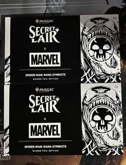 2x Secret Lair X Marvel’s Spider-Man Mana Symbiote (Raised Foil) Sealed MTG - Image 1