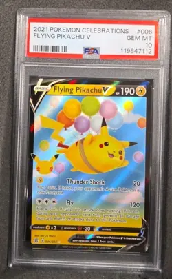 POKEMON CARD FLYING PIKACHU V 6 CELEBRATIONS #006 GRADED PSA 10 GEM MINT 006 - Image 1