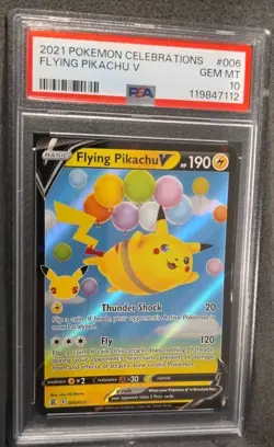 POKEMON CARD FLYING PIKACHU V 6 CELEBRATIONS #006 GRADED PSA 10 GEM MINT 006 - Image 2