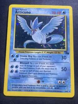 Pokemon Articuno Fossil 2/62 Holo Rare 70 MP English VINTAGE - Image 1