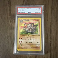 1999 Pokemon Graveler #37 Fossil PSA 8 - Image 1
