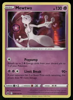 Mewtwo 059/159 Holo Rare Crown Zenith Pokemon NM - Image 1