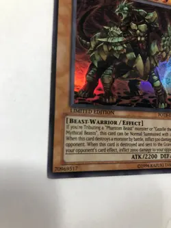 Phantom Beast Rock-Lizard Yu-Gi-Oh Card Limited Edition FOTB-ENSE1 - Image 2