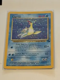 Pokemon TCG Lapras 10/62 Fossil Holo New Never Played Near Mint Condition Rare - Image 1