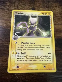 Mewtwo (Delta Species) - 24/110 - Rare Holon Phantoms Pokemon MP - Image 1