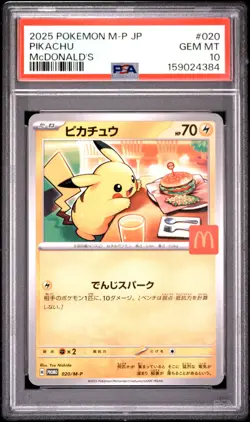 2025 POKEMON JAPANESE M-P PROMO MCDONALD'S #020 PIKACHU PSA 10 - Image 1